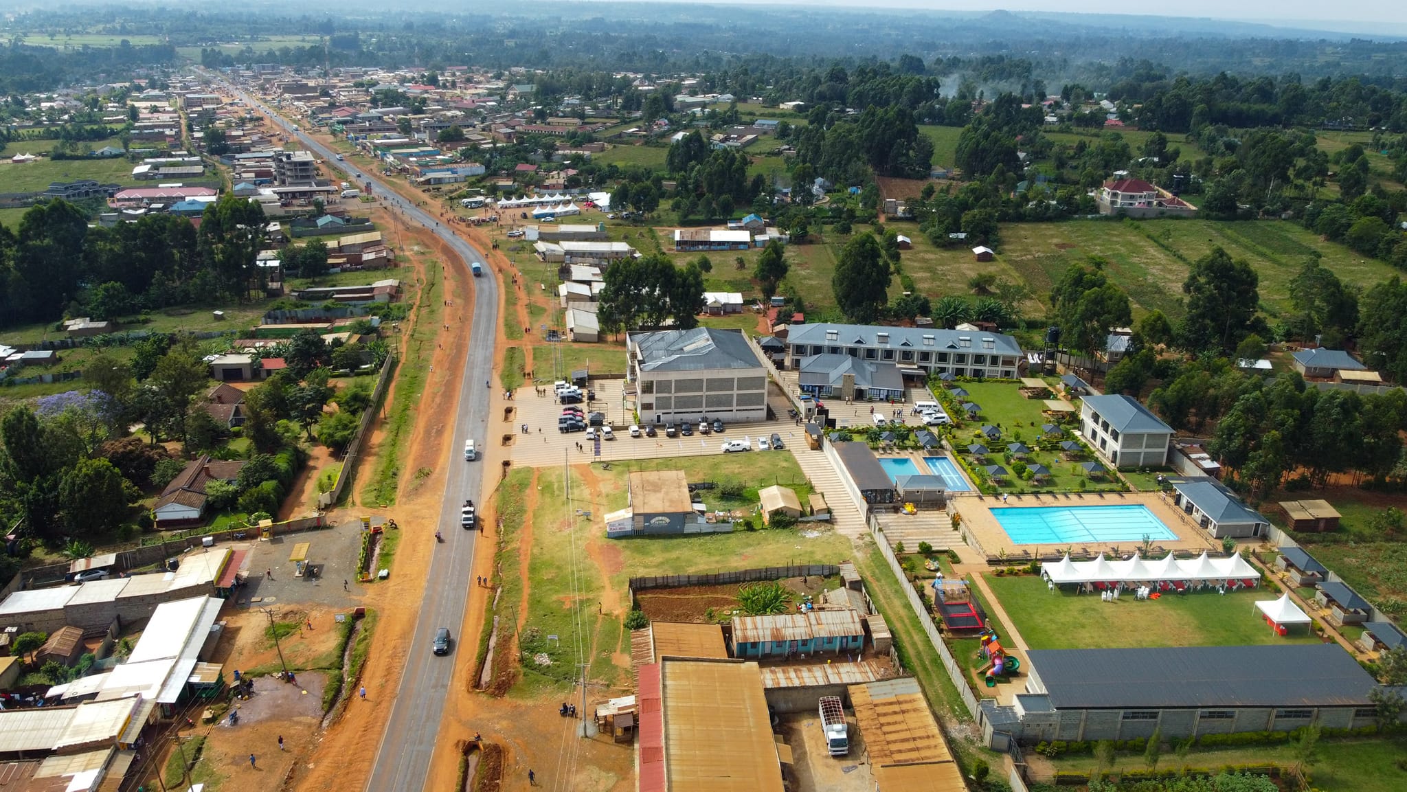 Aerial view of Juja Farm property development showing residential plots and infrastructure for real estate investment analysis