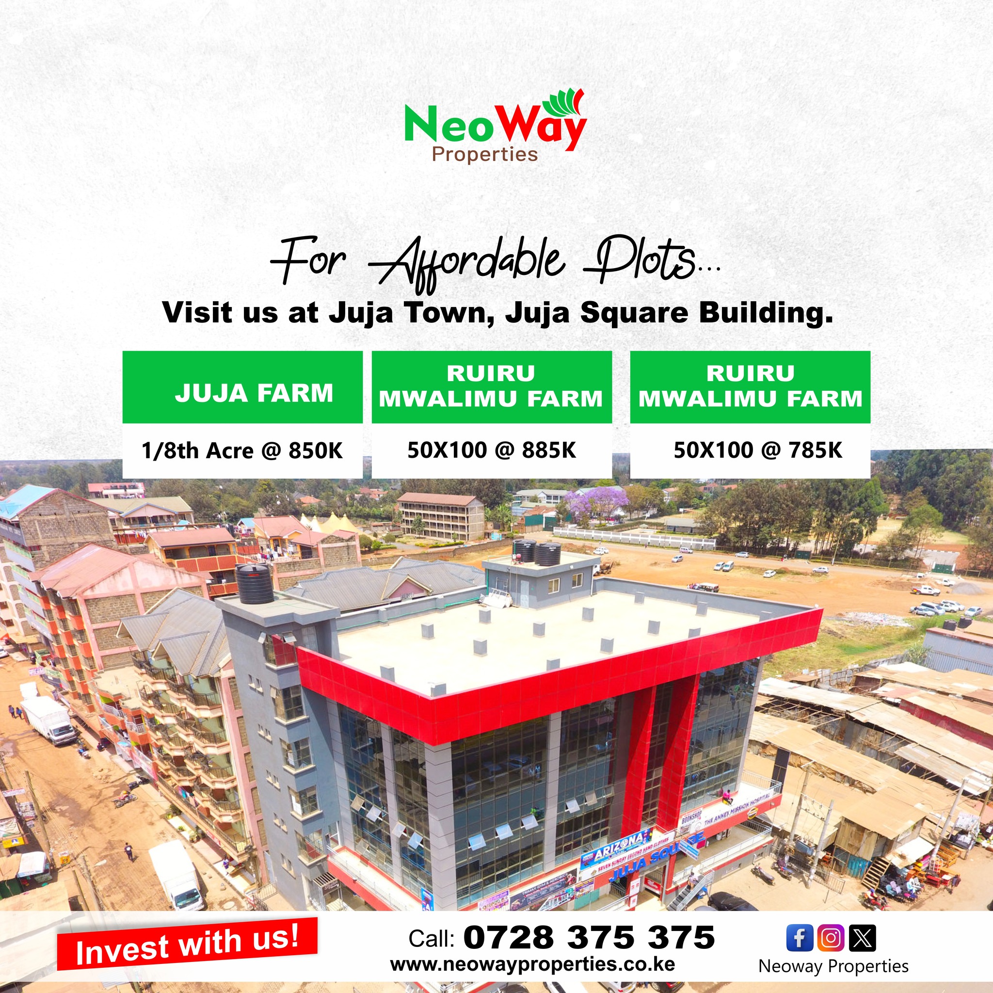 Visit-Neoway-Properties-for-Affordable-plots-in-Juja-Square-Building